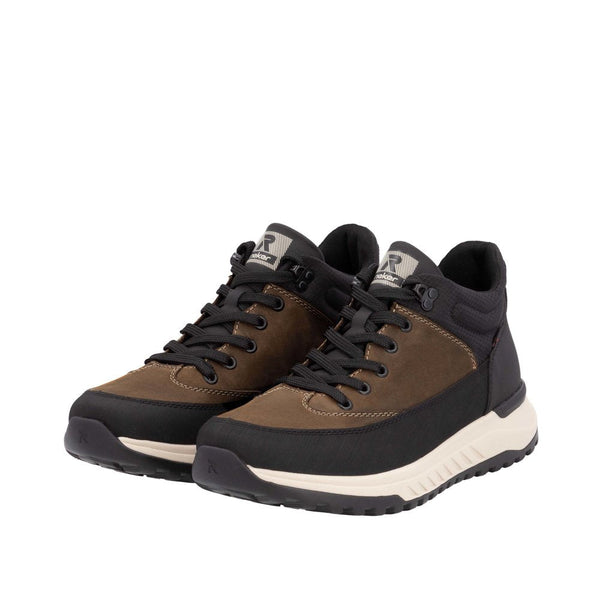Rieker U0173-22 Mens Black/Brown Combi Water Resistant Lace Up Ankle Boots-elevate your sole