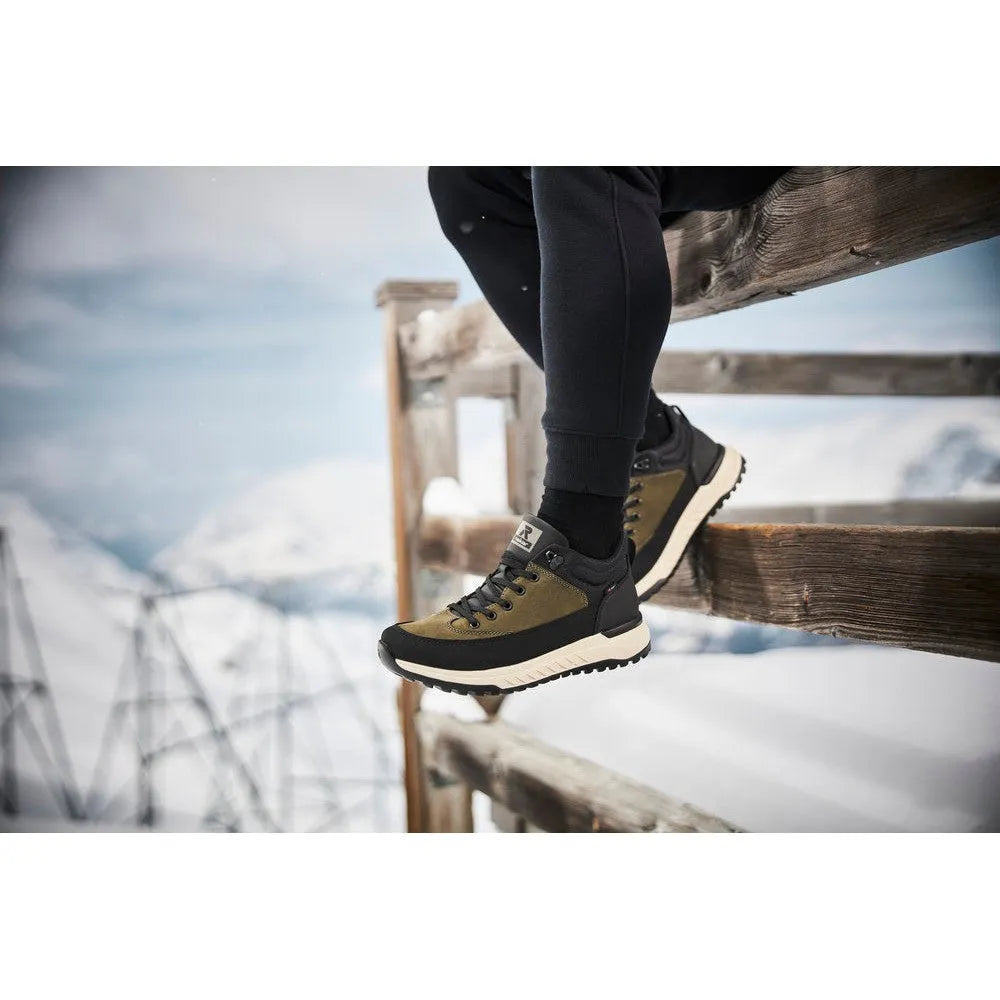 Rieker U0173-54 Mens Black/Green Combi Water Resistant Lace Up Ankle Boots-elevate your sole