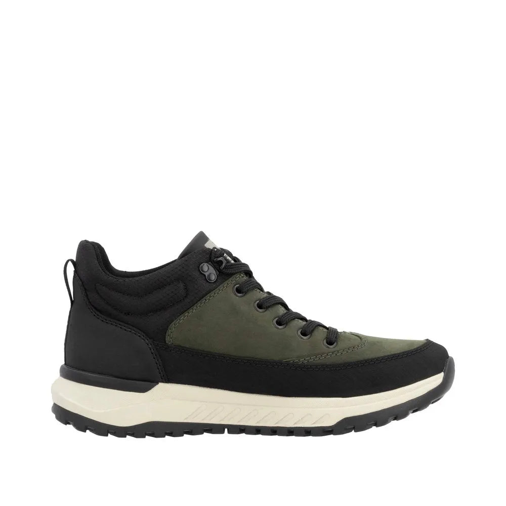 Rieker U0173-54 Mens Black/Green Combi Water Resistant Lace Up Ankle Boots-elevate your sole