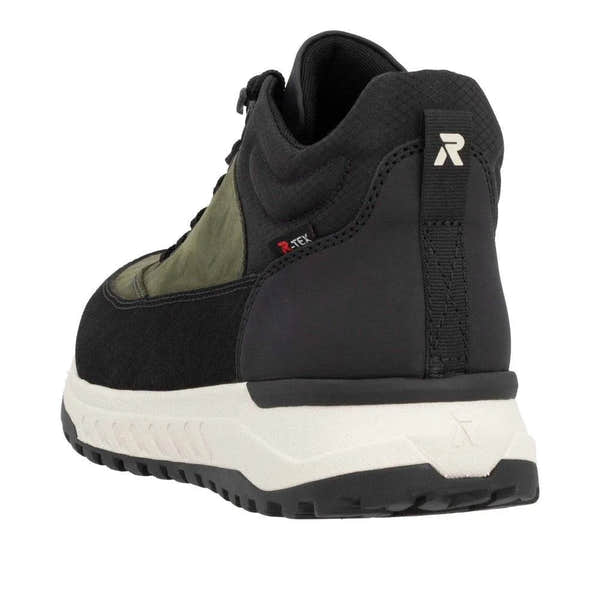 Rieker U0173-54 Mens Black/Green Combi Water Resistant Lace Up Ankle Boots-elevate your sole