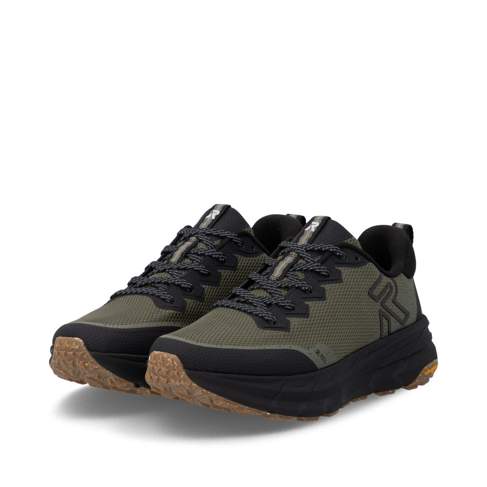 Rieker U4501-55 Mens Wide Green Water Resistant Lace Up Trainers