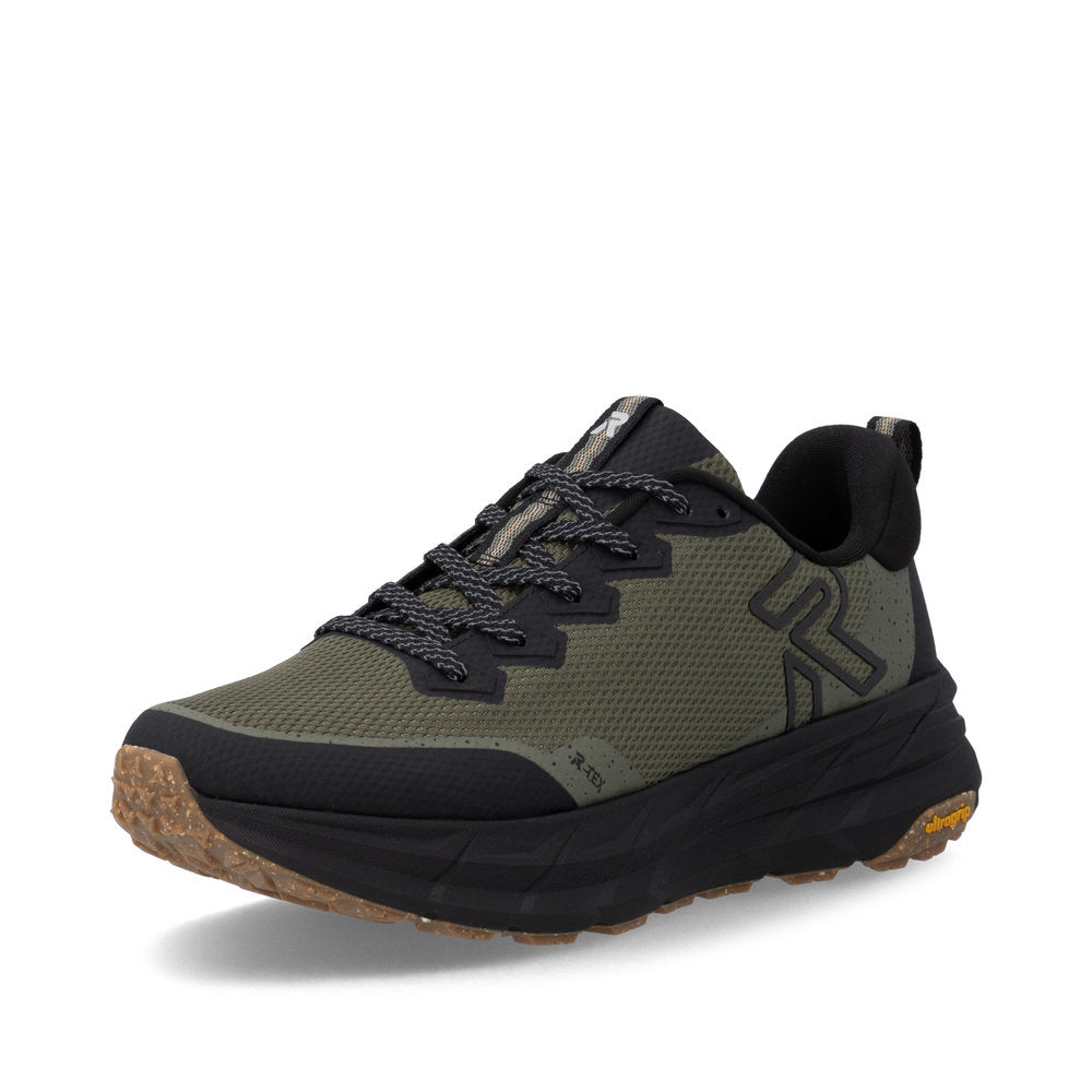 Rieker U4501-55 Mens Wide Green Water Resistant Lace Up Trainers