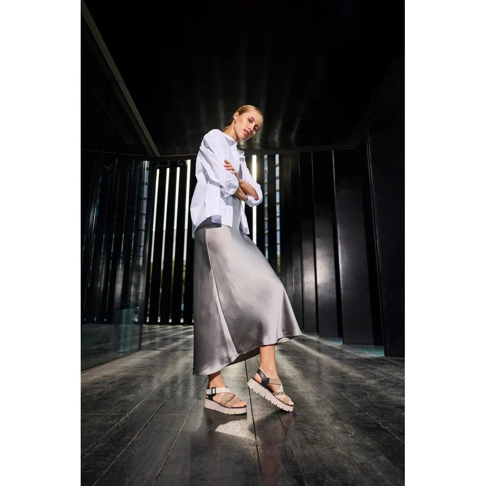 Rieker V1063-90 ladies multi-touch fastening sandals with chunky soles, strap details, and neutral colors.