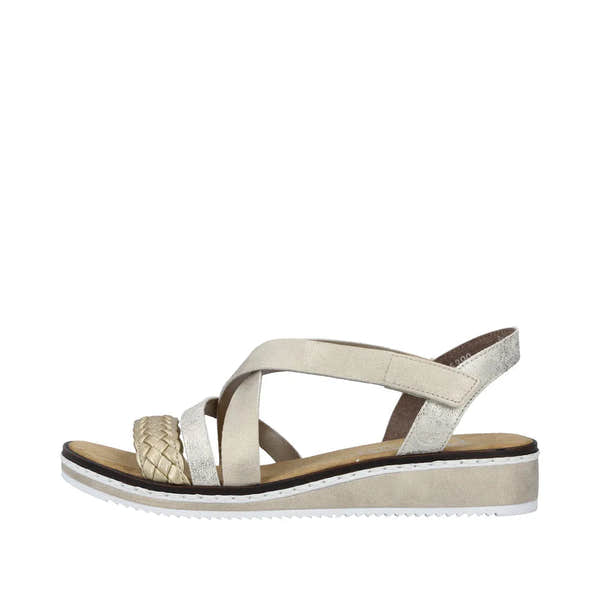 Rieker V3663-90 Ladies Metallic Touch Fastening Sandals-elevate your sole