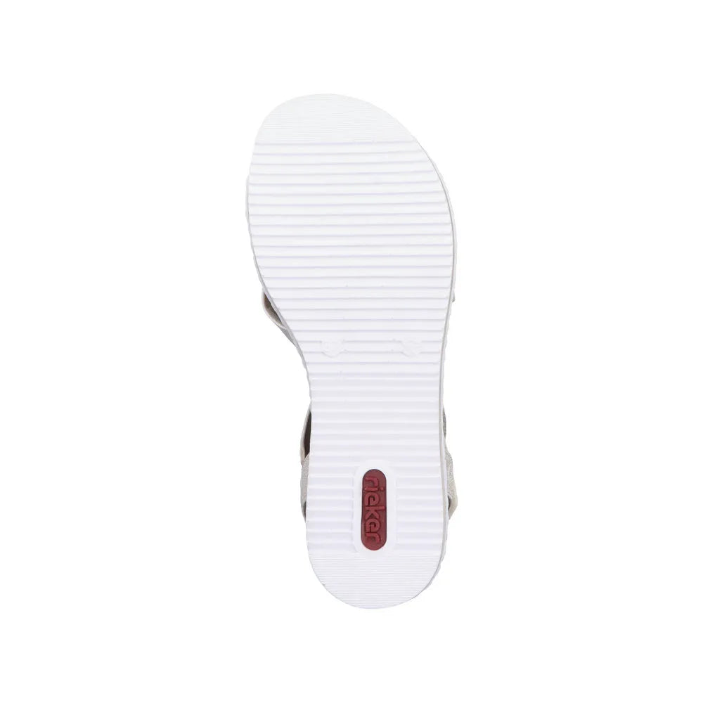 Rieker V3663-90 Ladies Metallic Touch Fastening Sandals-elevate your sole