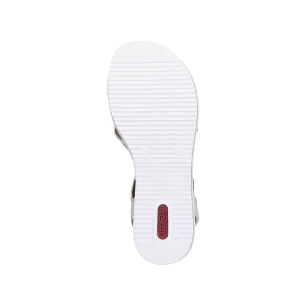Rieker V3663-90 Ladies Metallic Touch Fastening Sandals-elevate your sole