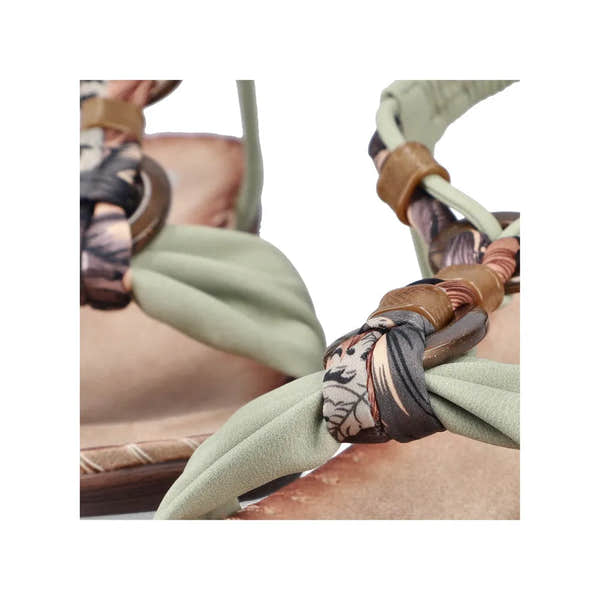 Rieker V7568-52 Ladies Green Elasticated Sandals