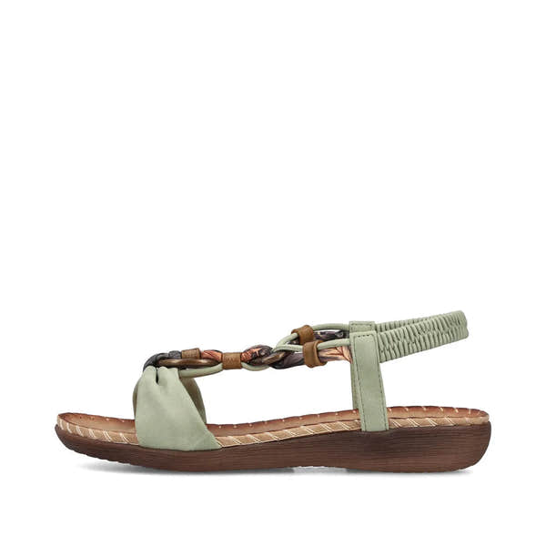 Rieker V7568-52 Ladies Green Elasticated Sandals