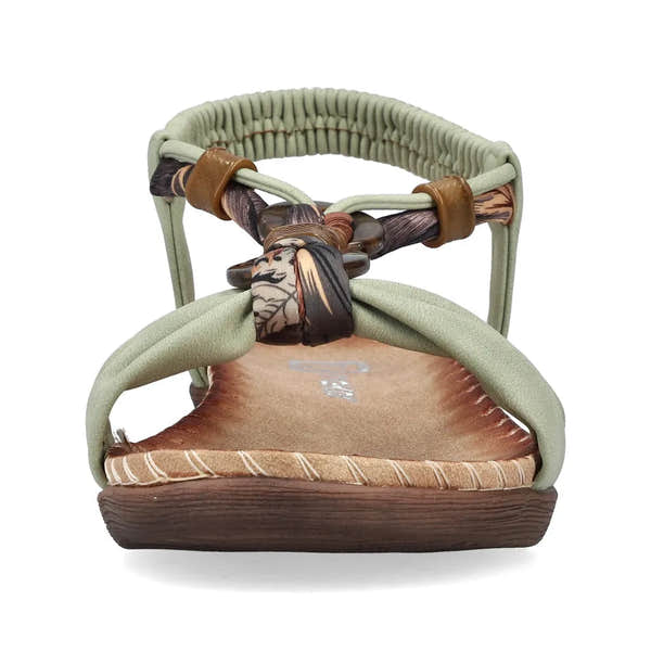 Rieker V7568-52 Ladies Green Elasticated Sandals