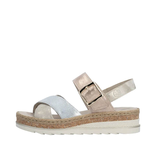 Rieker V7951-90 Ladies Multi Leather Touch Fastening Sandals