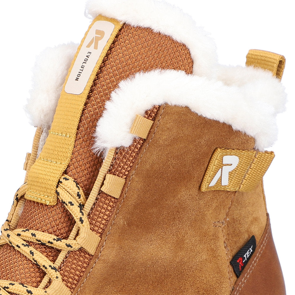 Rieker W0060-22 Ladies Tan Suede Water Resistant Lace Up Ankle Boots-elevate your sole
