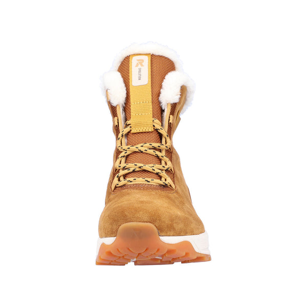 Rieker W0060-22 Ladies Tan Suede Water Resistant Lace Up Ankle Boots-elevate your sole