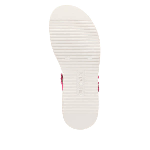 Rieker W0800-31 Ladies Pink Suede Touch Fastening Sandals-elevate your sole