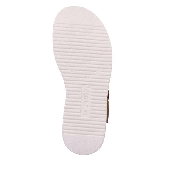 Rieker W0800-60 Ladies Tan Leather Touch Fastening Sandals-elevate your sole
