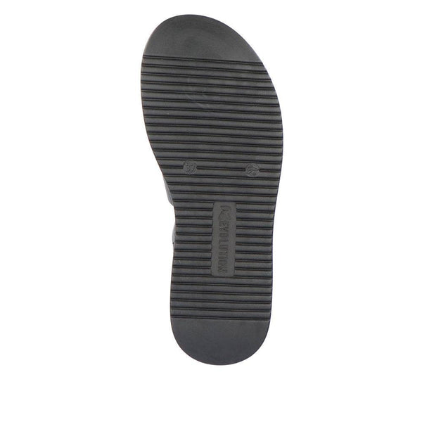 Rieker W0804-00 Ladies Black Leather Buckle Sandals-elevate your sole