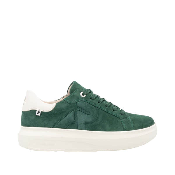 Rieker W1204-54 Ladies Green Combi Suede Lace Up Shoes-elevate your sole