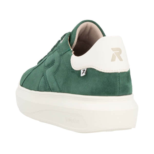 Rieker W1204-54 Ladies Green Combi Suede Lace Up Shoes-elevate your sole
