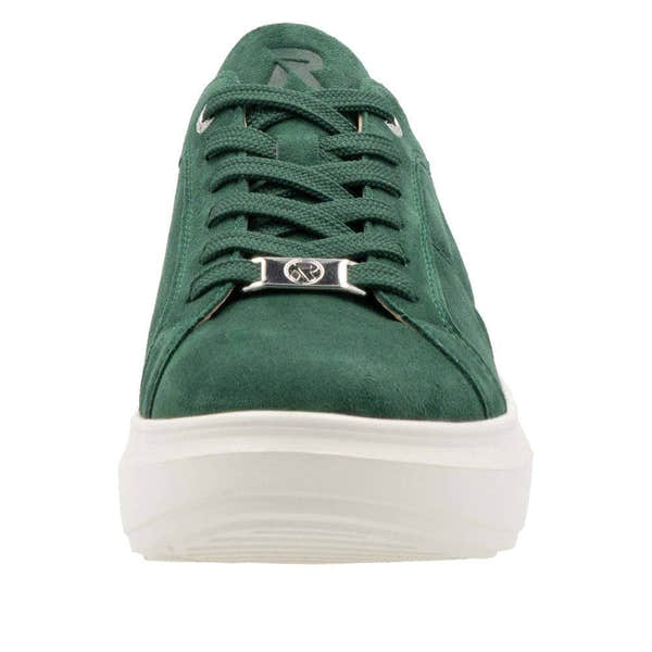 Rieker W1204-54 Ladies Green Combi Suede Lace Up Shoes-elevate your sole