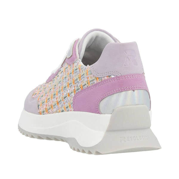 Rieker W1300-90 Dhara Ladies Pink Multi Lace Up Trainers-elevate your sole