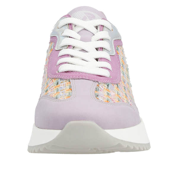 Rieker W1300-90 Dhara Ladies Pink Multi Lace Up Trainers-elevate your sole