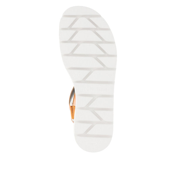 Rieker W1651-38 Ladies Orange Touch Fastening Sandals-elevate your sole