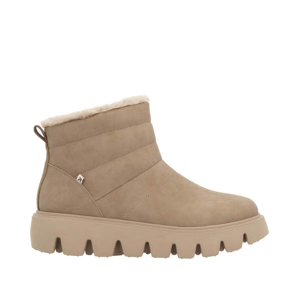 Rieker W2070-20 Ladies Beige Leather Side Zip Ankle Boots-elevate your sole