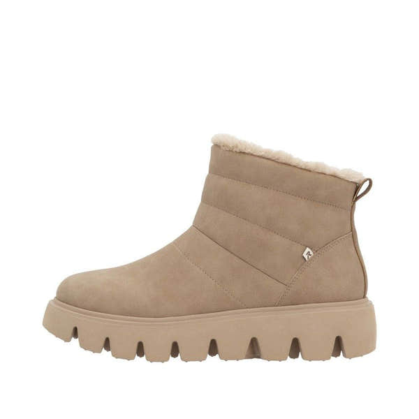 Rieker W2070-20 Ladies Beige Leather Side Zip Ankle Boots-elevate your sole