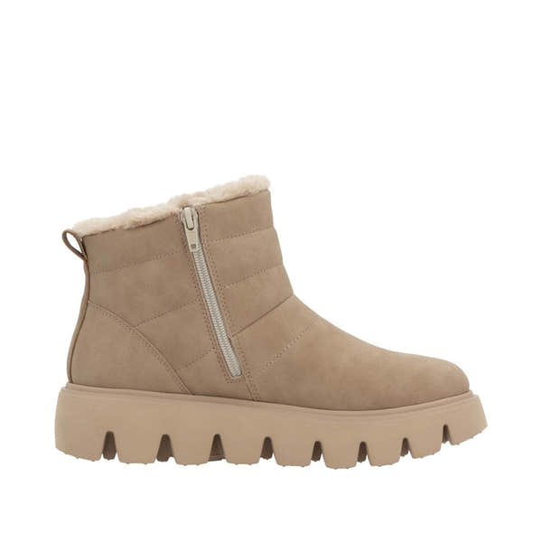 Rieker W2070-20 Ladies Beige Leather Side Zip Ankle Boots-elevate your sole