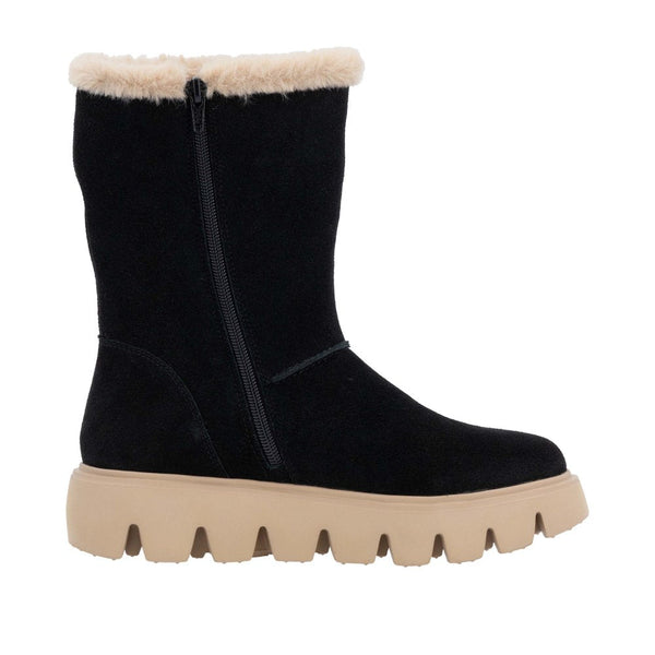 Rieker W2072-00 Ladies Black Suede Side Zip Ankle Boots-elevate your sole