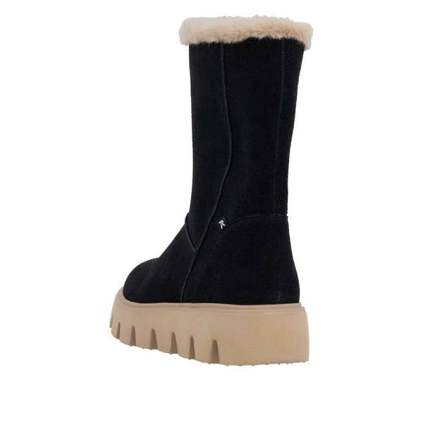 Rieker W2072-00 Ladies Black Suede Side Zip Ankle Boots-elevate your sole