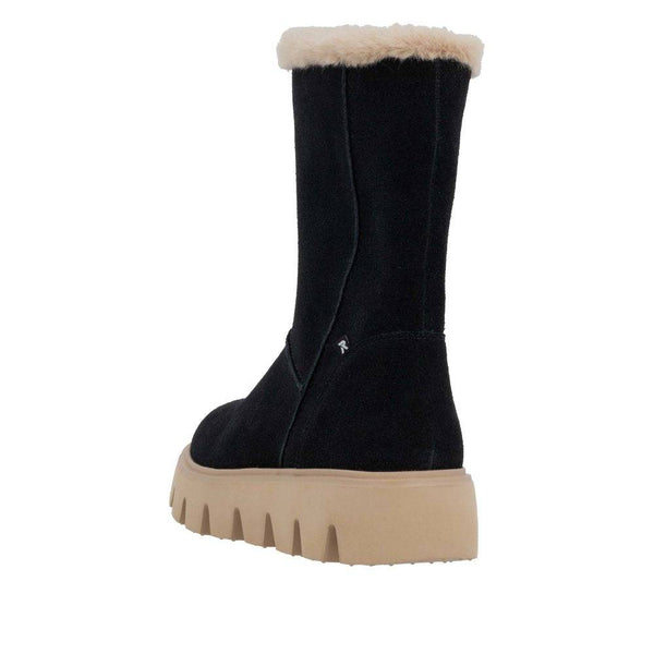 Rieker W2072-00 Ladies Black Suede Side Zip Ankle Boots-elevate your sole