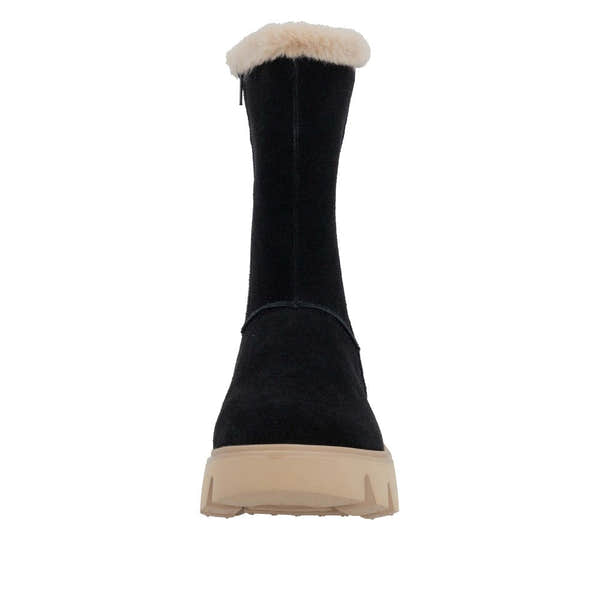 Rieker W2072-00 Ladies Black Suede Side Zip Ankle Boots-elevate your sole