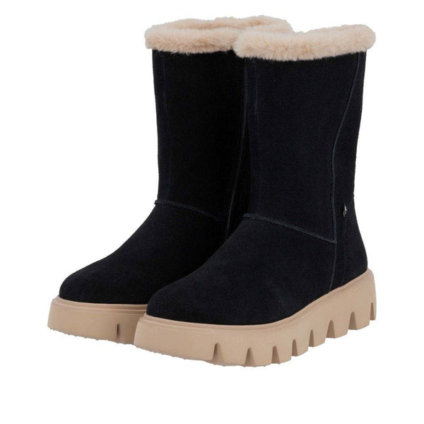 Rieker W2072-00 Ladies Black Suede Side Zip Ankle Boots-elevate your sole