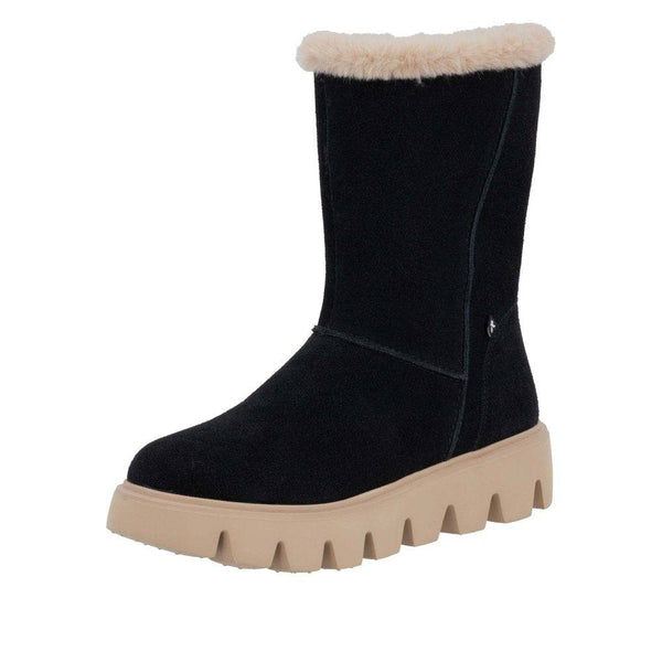 Rieker W2072-00 Ladies Black Suede Side Zip Ankle Boots-elevate your sole