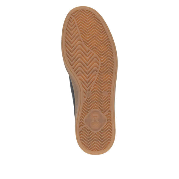 Rieker W2200-03 Ladies Black Leather Lace-Up Trainers with gum sole, sporty design, and cushioned comfort.