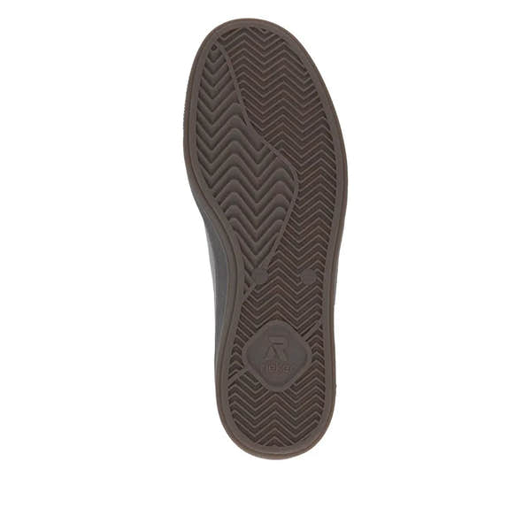 Rieker W2200-91 women's silver/platinum leather lace-up trainers with textured sole and durable rubber outsole.