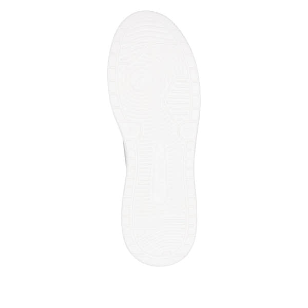 Rieker W2301-90 ladies silver leather lace-up shoes with detailed sole pattern, stylish and comfortable footwear.