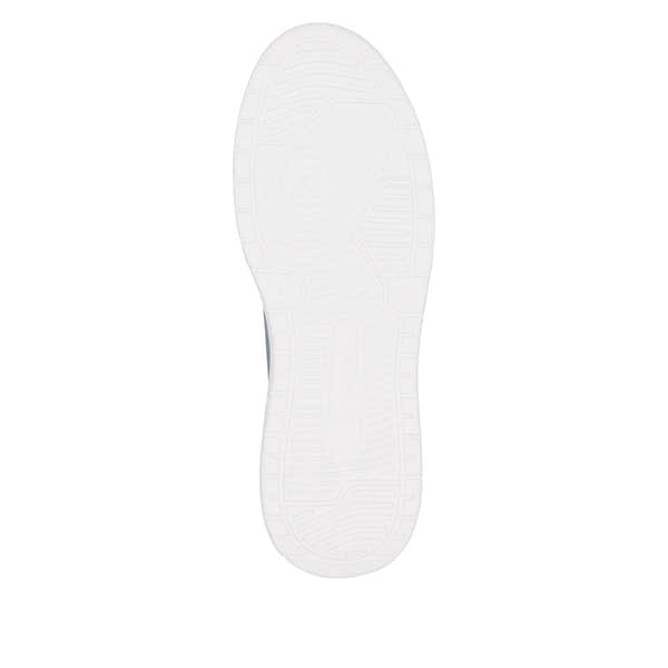 Rieker W2302-14 women's textile lace-up trainers with white rubber soles and sporty design.