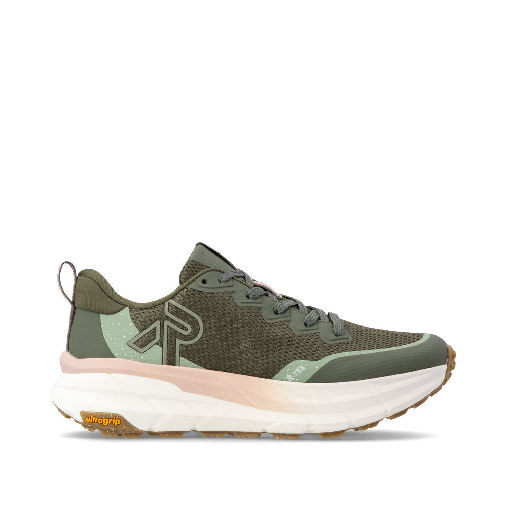 Rieker W4501-54 Ladies Green Textile Water Resistant Lace Up Trainers
