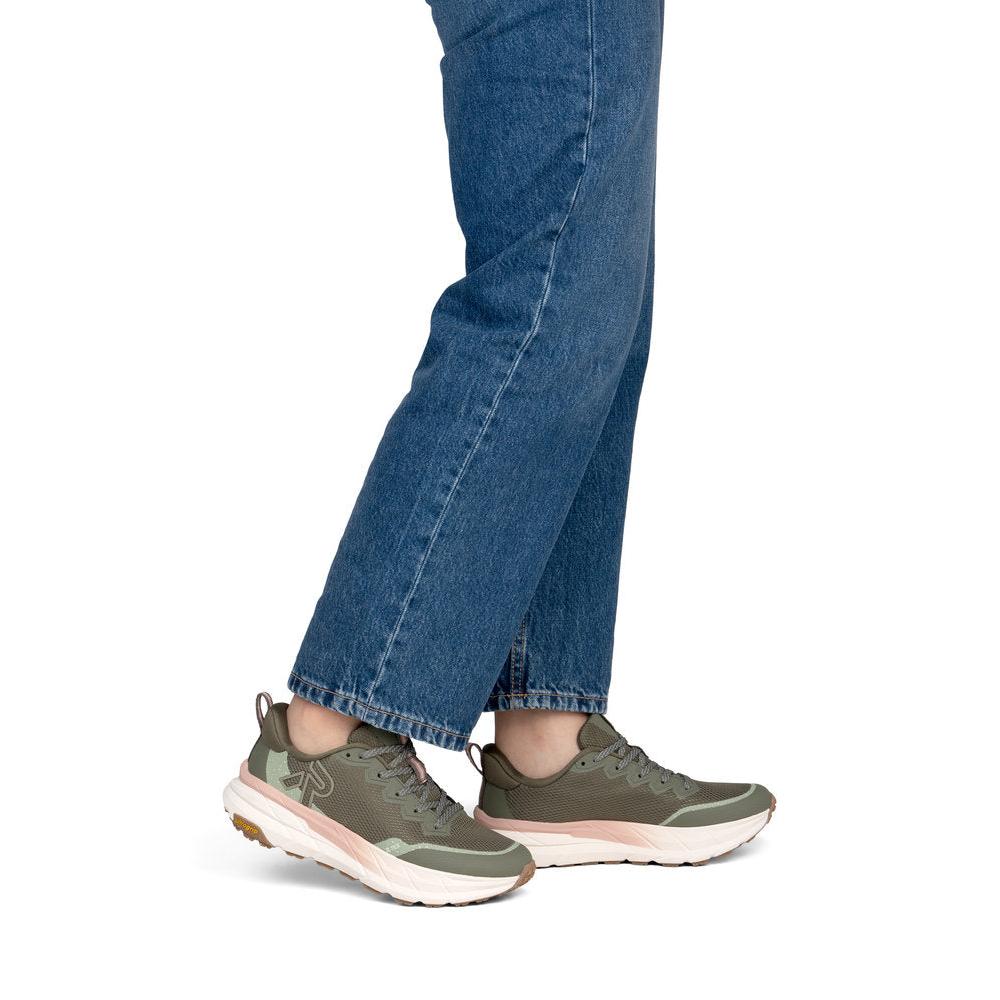 Rieker W4501-54 Ladies Green Textile Water Resistant Lace Up Trainers