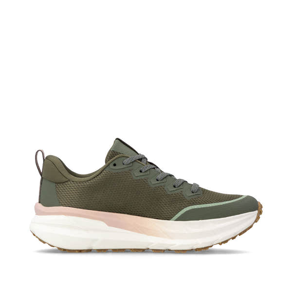 Rieker W4501-54 Ladies Green Textile Water Resistant Lace Up Trainers