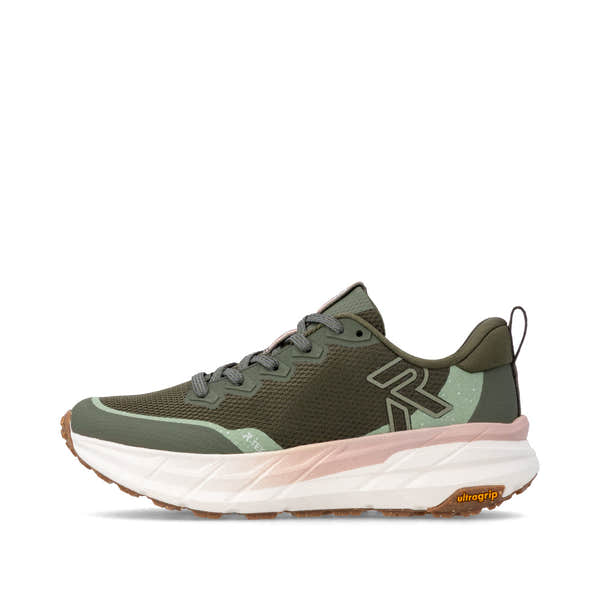 Rieker W4501-54 Ladies Green Textile Water Resistant Lace Up Trainers