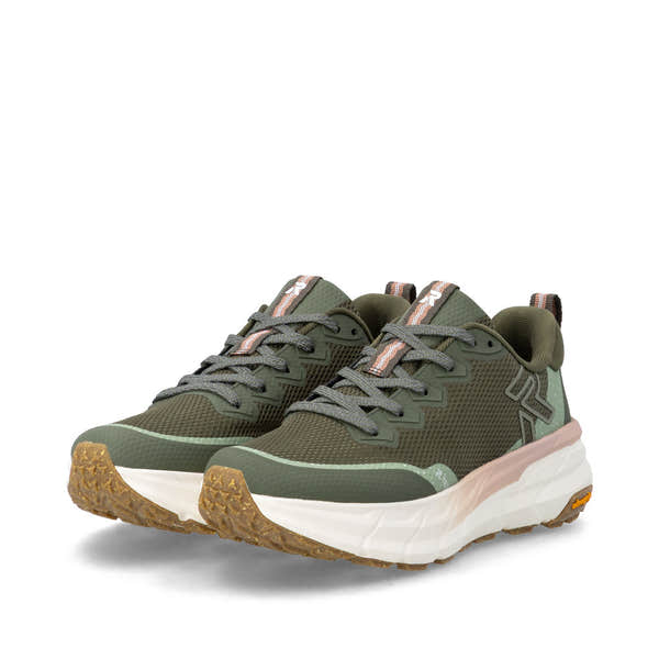 Rieker W4501-54 Ladies Green Textile Water Resistant Lace Up Trainers