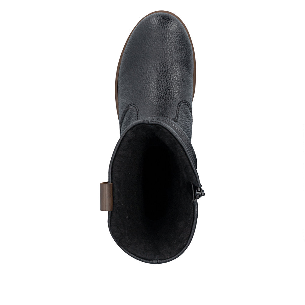 Rieker X9155-00 Ladies Black Side Zip Ankle Boots