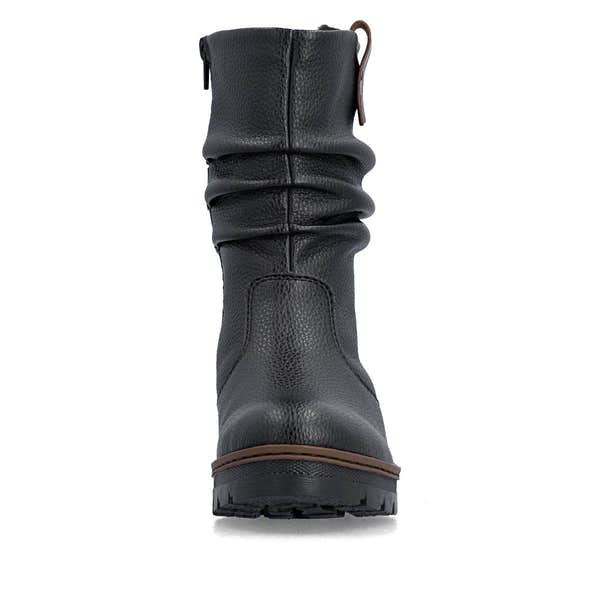 Rieker X9155-00 Ladies Black Side Zip Ankle Boots