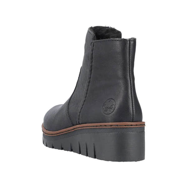 Rieker X9165-00 Ladies Black Side Zip Ankle Boots-elevate your sole