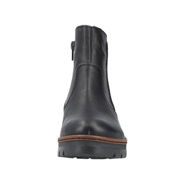 Rieker X9165-00 Ladies Black Side Zip Ankle Boots-elevate your sole