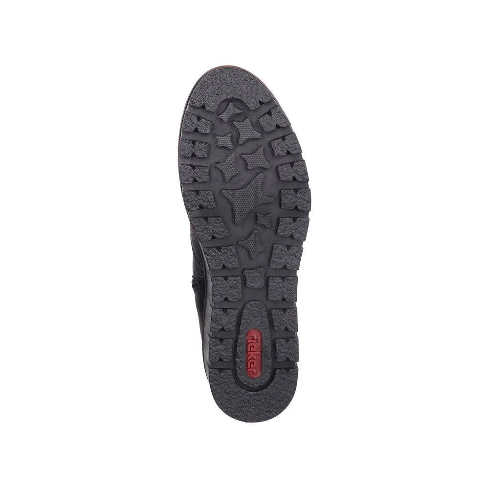 Rieker X9165-00 Ladies Black Side Zip Ankle Boots-elevate your sole