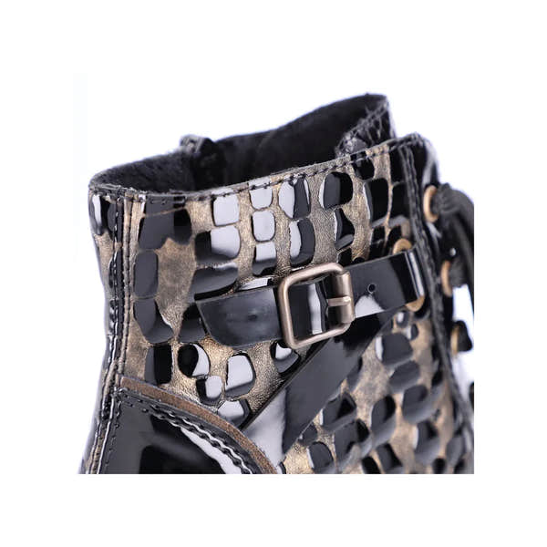 Rieker Y2032-00 Ladies Black Zip & Lace Ankle Boots-elevate your sole