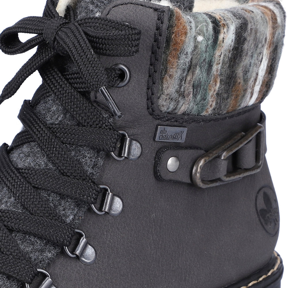 Rieker Y9131-45 Ladies Grey Water Resistant Side Zip Ankle Boots-elevate your sole